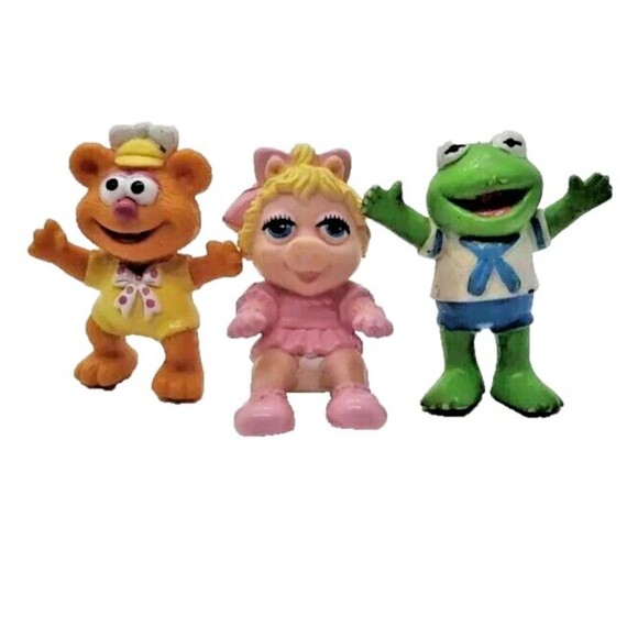 Muppet Babies Fozzie Kermit Miss Piggy 1986 Vintage PVC Figure Lot McDonalds Toy - Picture 1 of 12